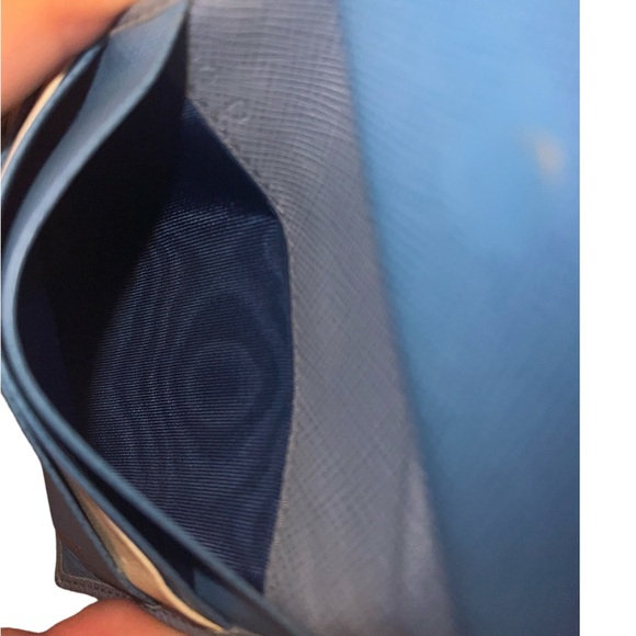 Prada Blue Tricolor Compact Bifold Wallet - Picture 5 of 10